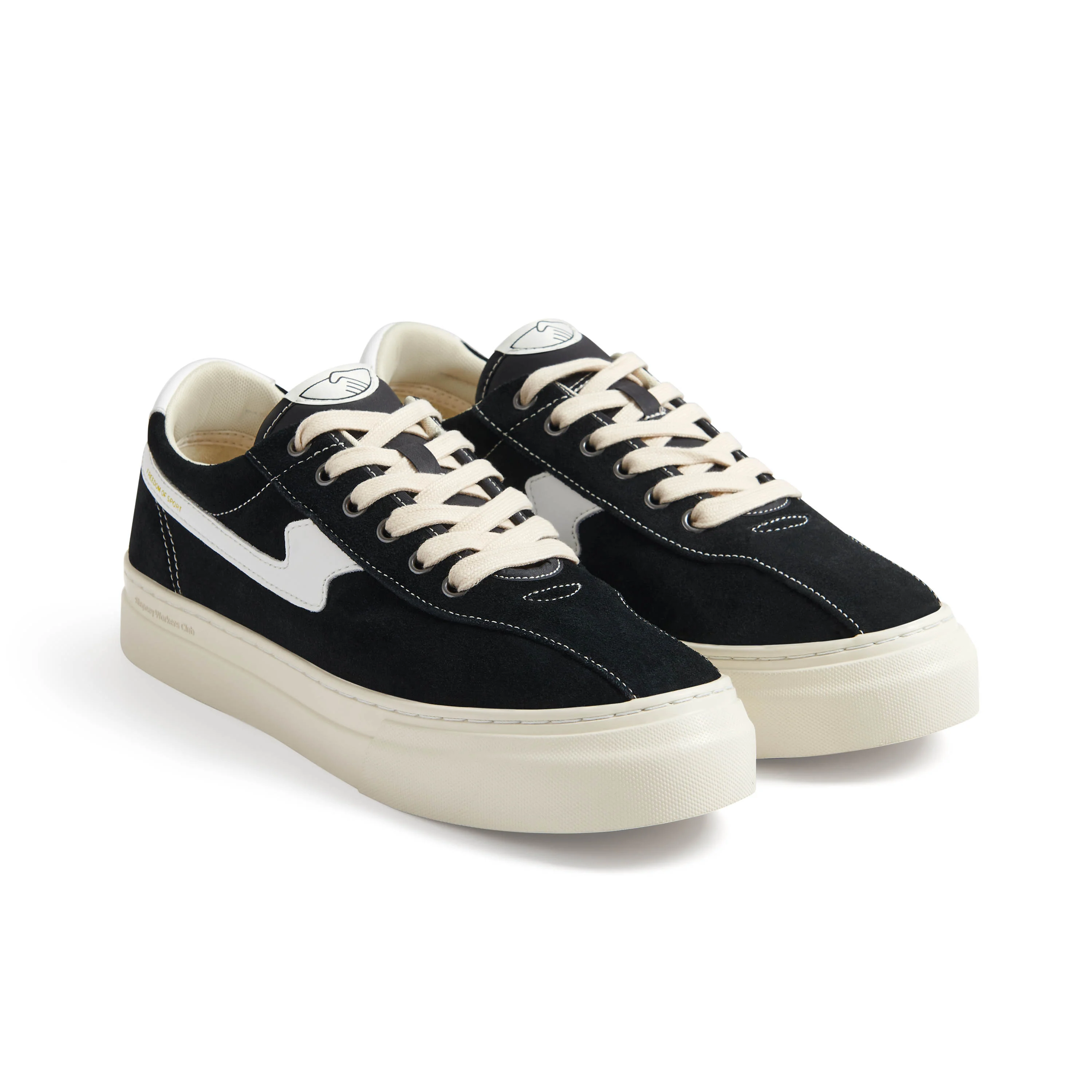 DELLOW S-STRIKE CUP SUEDE BLACK-WHITE - Image 3